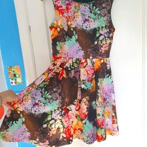 Truffle Betsey Johnson Floral Fit and Flair Dress